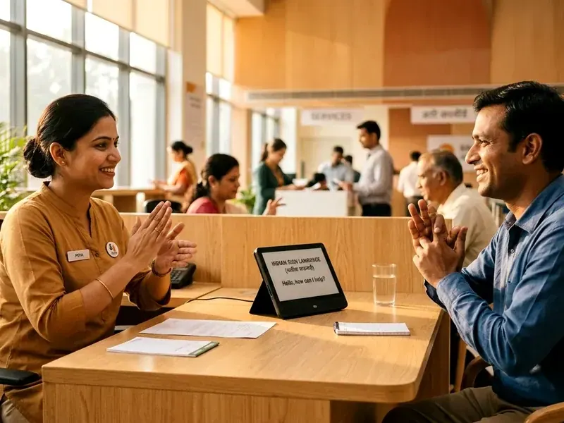 Public desk sign language translation system