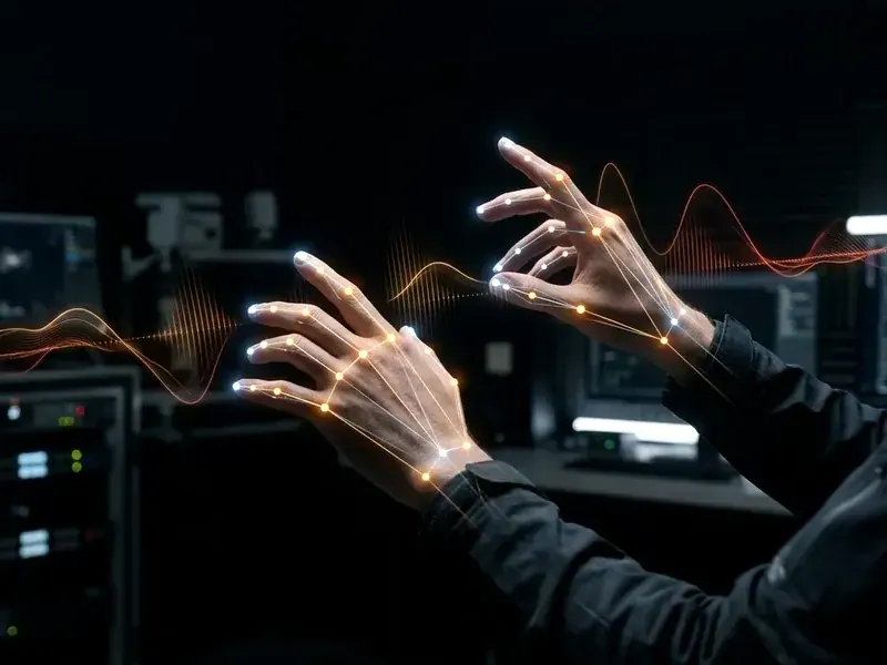 Spatial computer vision gesture tracking mesh and acoustic vernacular waveform synthesis